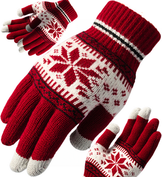 RĘKAWICZKI ZIMOWE DOTYKOWE DO TELEFONU NORWESKIE