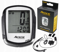 LICZNIK ROWEROWY 9 FUNKCJI ATECH PRZEWODOWY TU09