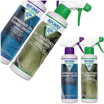 Nikwax Żel Czyszczący Do Obuwia Materiałowego i Skórzanego+Ipregnat 2x300ml